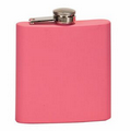 6 Oz. Matte Pink Stainless Steel Flask